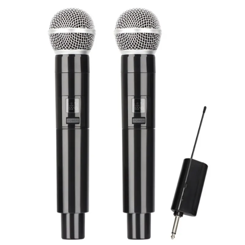

Wireless Microphone Dual-hand UHF Fixed Frequency Dynamic Karaoke Party Band Church Performance