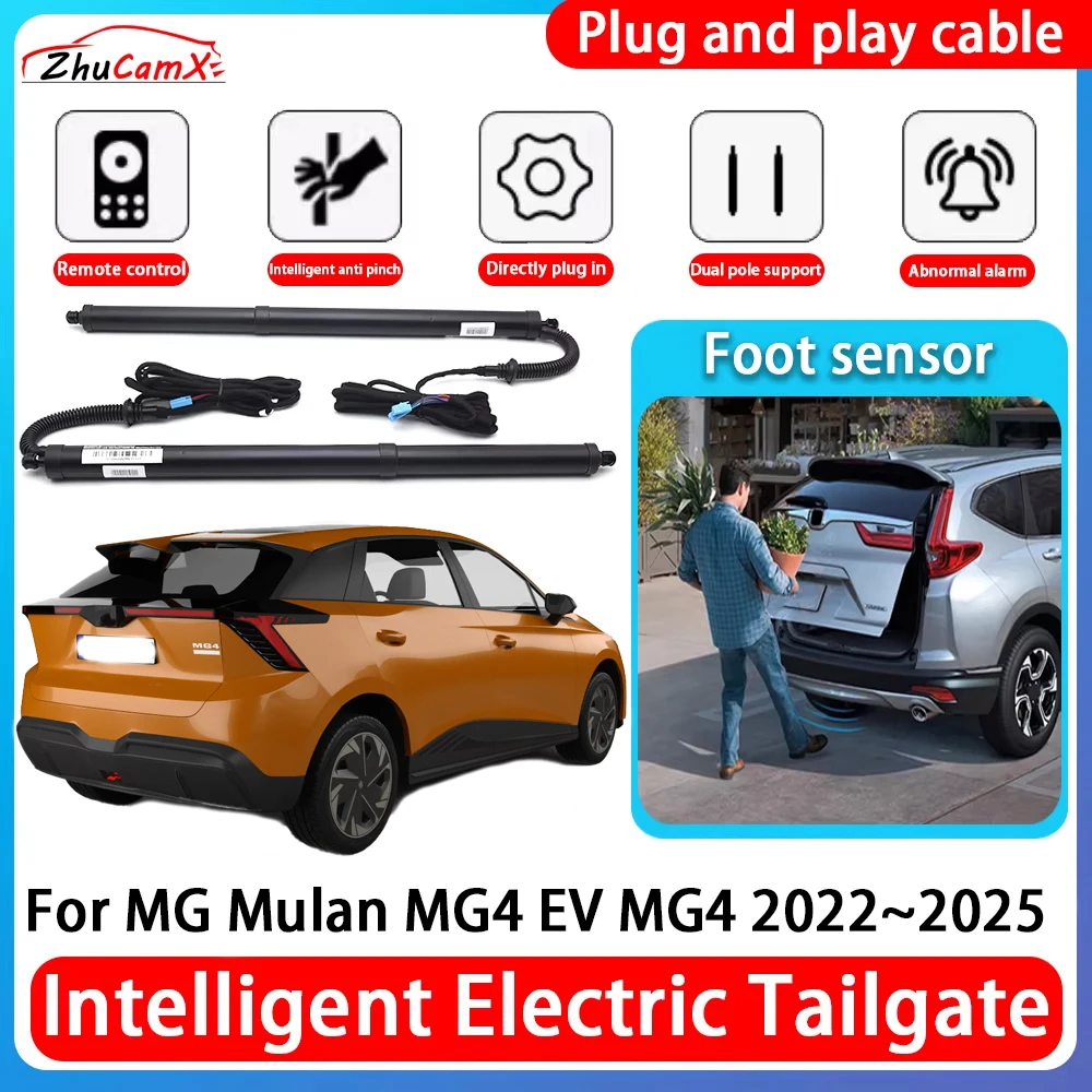 ZhuCamX Porta-malas de energia para carro, sucção elétrica, porta traseira inteligente, suporte de elevação para MG Mulan MG4 EV MG4 2022 ~ 2025