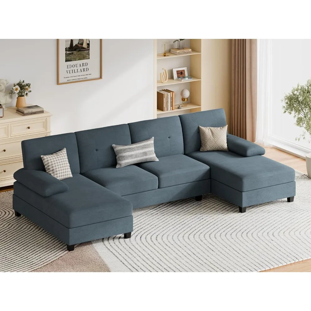 

Sectional Couches for Living Room, U-Shaped Sofa with Chaise, 4-seat Large Sectional Modern Couch for Living Room, Apartment (G