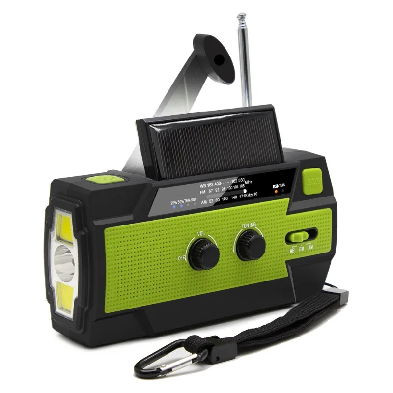 

outdoor emergency radio multi-function hand-cranked power generation radio