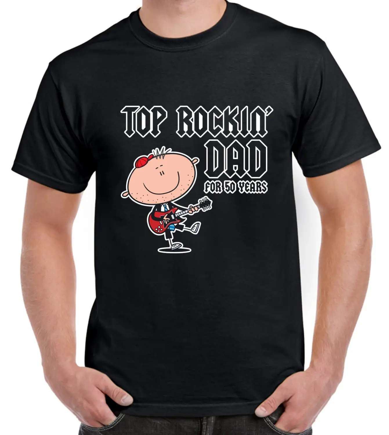 Top Rockin' Dad 50th Birthday Mens T Shirt