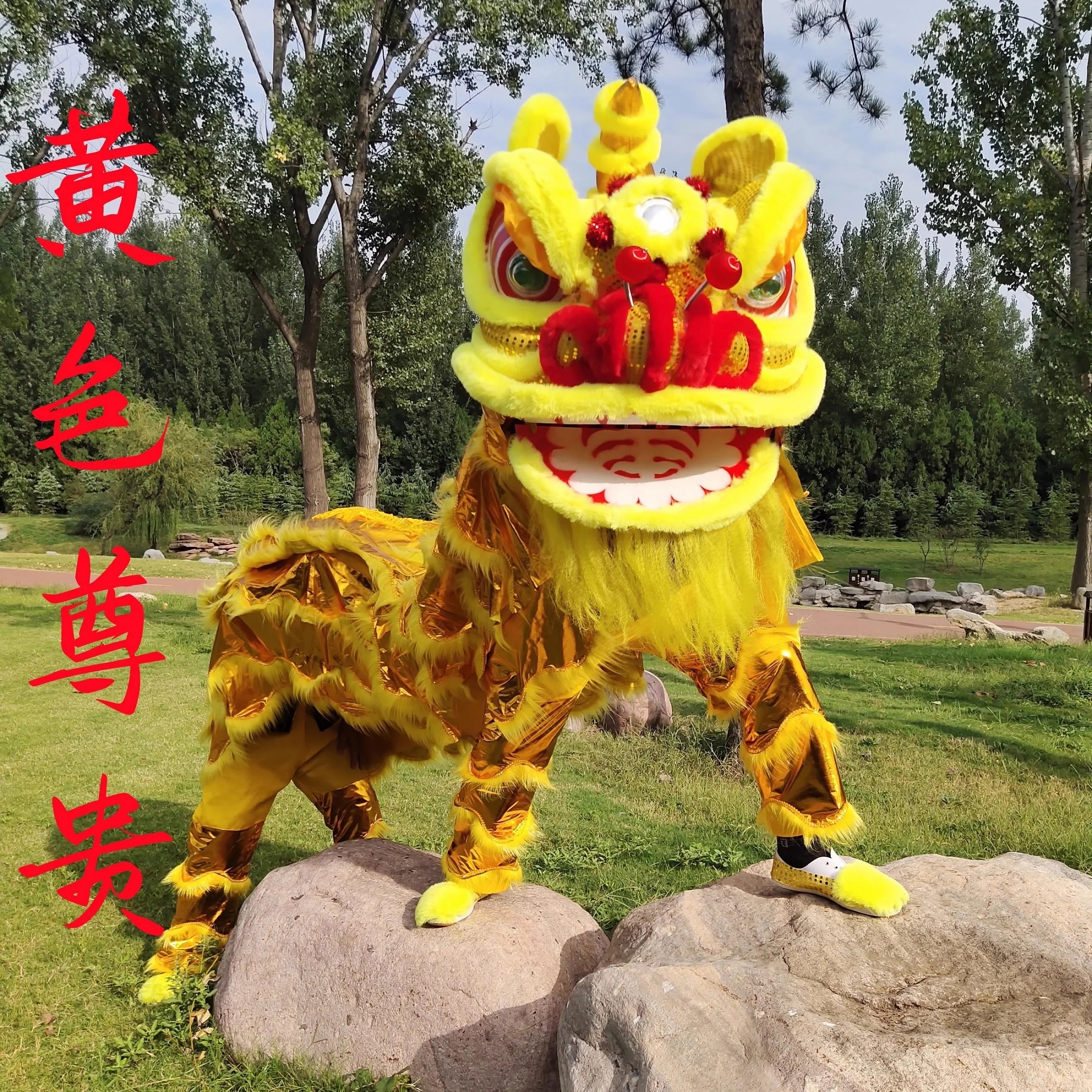 Funtoys Chinese Lion Dance Hand Craft Normal Size China Two People Performance Lion Dance Costume Chinese Culture Dancing Lion