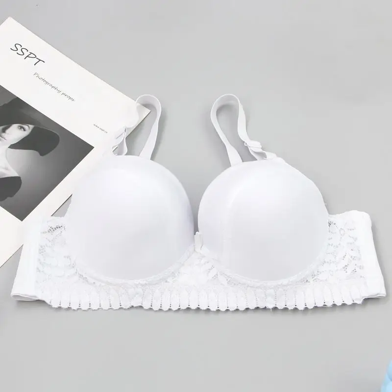 DaiNaFang Push-Up-BHs für Damen, Rosa, Blau, Schwarz, Grau, Beige, Weiß, Burgunderrot, Unterwäsche, Spitze, minimiert nahtlose Dessous – Detail 16