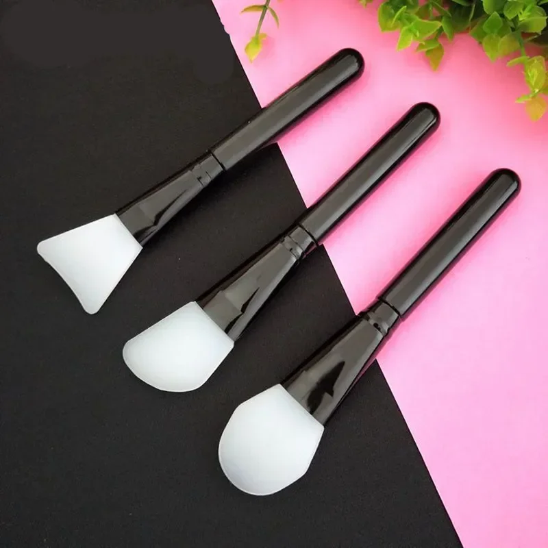 1/3pcs Silicone Mask Brush, Makeup Beauty Brush Handle Diy Soft Head Mask Stick Adjustment Stick Soft Facial Mask Face Care Tool