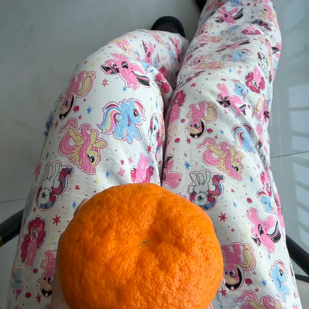 Cute My Little Pony Pajama Pants Anime Lady Thin Cartoon Printed Long Pants Loose Leisure Homewear Student Pajamas Girl Gif view 3