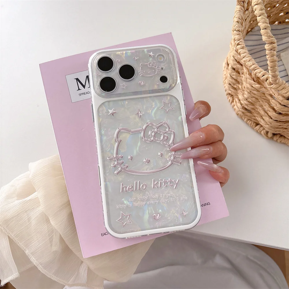 

INS Shell Pattern Cute Star Hellokitty Phone case for iPhone 15 16 Pro Max 17 16 15 Pro 17 Pro Case Fashion Shockproof Cover Cap