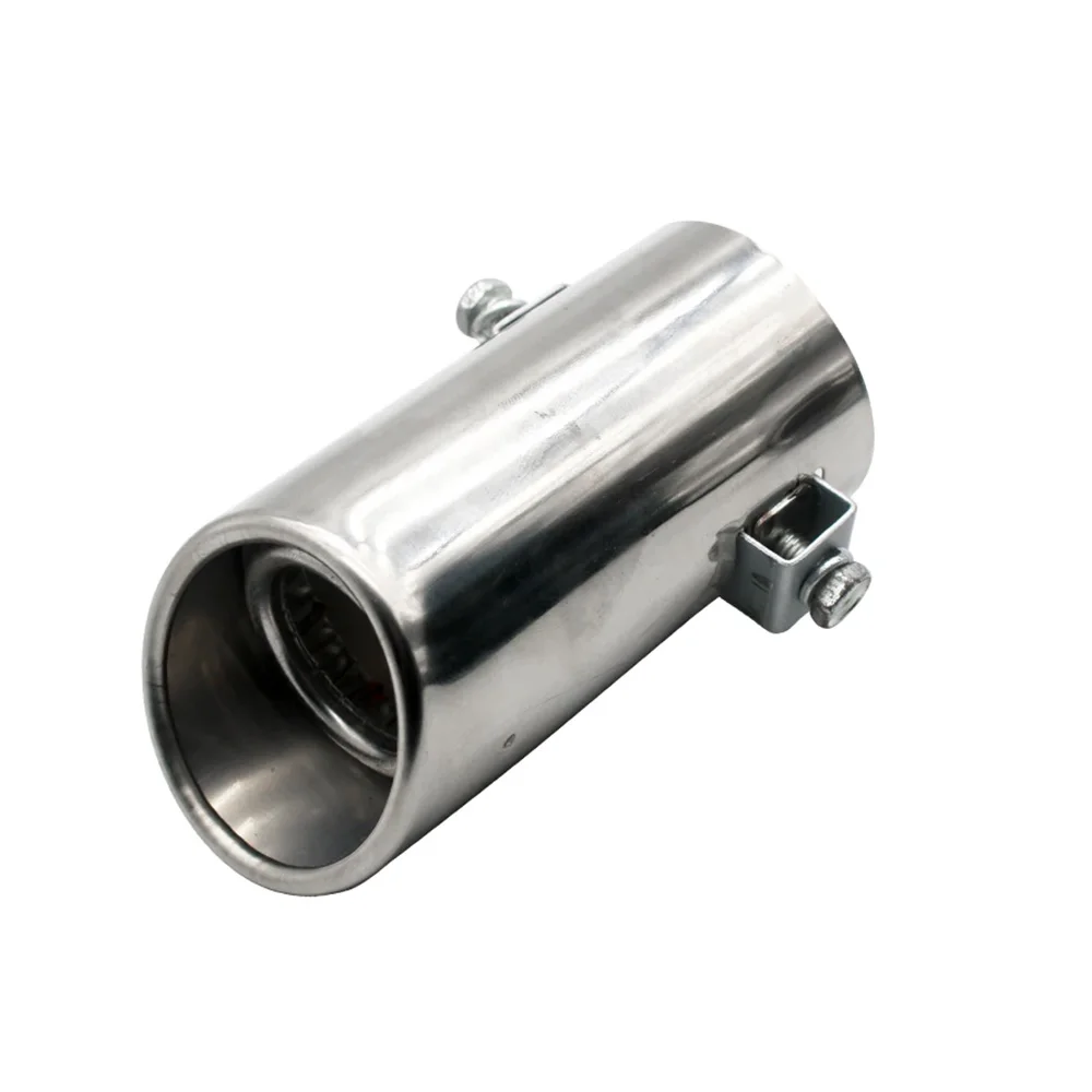 Silenciador universal de ponta de tubo de escape de carro, aço inoxidável, boca inclinada, boca plana, tubo traseiro, veículo, substituição automática