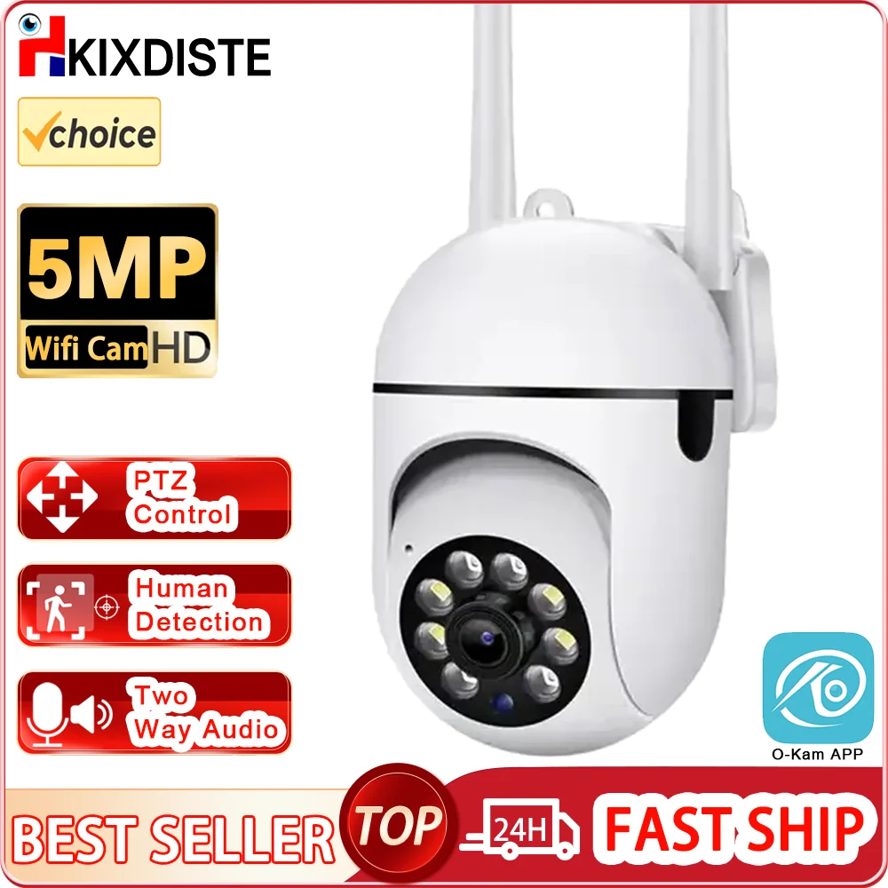 

Smart Indoor Pan-Tilt Home Security Camera 5MP Wifi Camera Night Vision Motion Detection For Baby Monitor Cloud&SD Card Storage