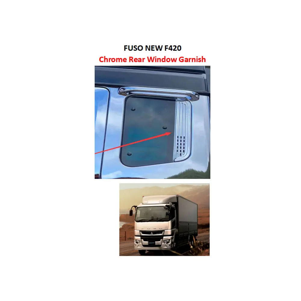FDONG 1 Set 2 Pcs Chrome Rear Window Garnish for FUSO NEW F420