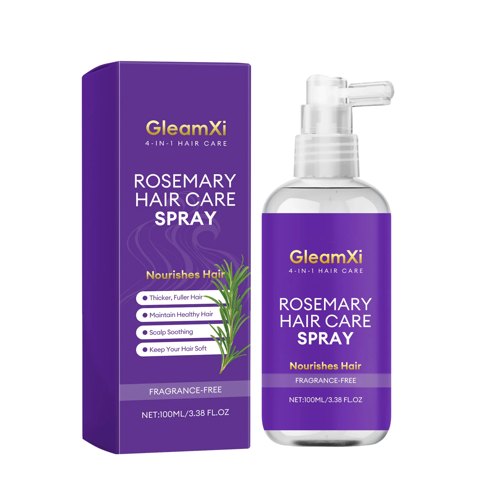 Rosemary Extract Water Hair Mist Anti-Frizzy Improve Tangles Reduce Breakage Dryness Smooth Split End Non-greasy Hair Care Spray