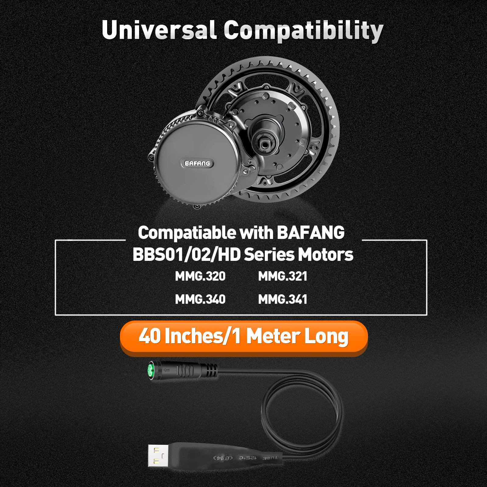 كابل برمجة BAFANG لمحرك BBSHD BBS01 BBS02 كابل برمجة محرك الدراجة الكهربائية لمحرك منتصف المحرك 40 بوصة