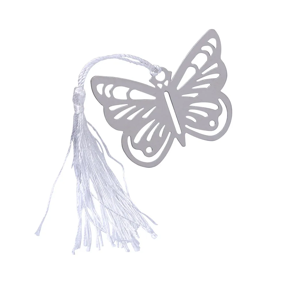 

Stainless Steel Bookmarks Hollow Out Design with Tassels Exquisite Craftsmanship Creative Stationery Gift for Book Lovers