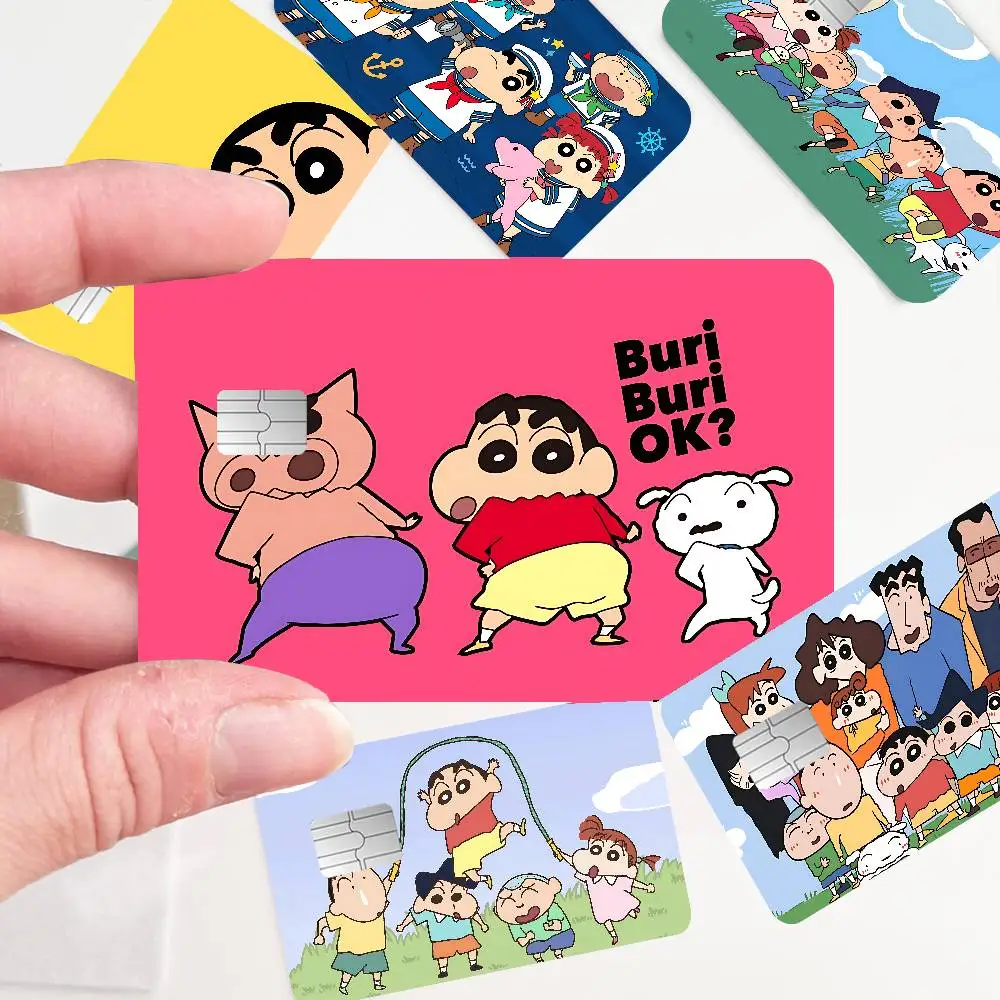 Cartoon Crayon Shin-chan Anime Spend Or Save Funny Shell On Off Ultra Thin No Fade Sticker Skin Cover Film For Debit Credit Card
