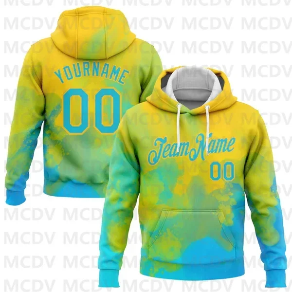 

Custom Stitched Tie Dye Lakes Blue-Gold 3D Bright Flow Watercolor Sports Pullover Sweatshirt Hoodie