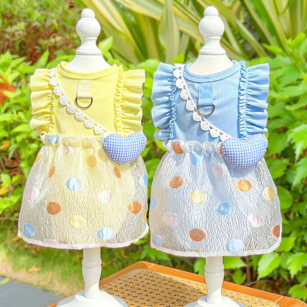 Breathable Pet Dress For Small Dogs Cats Cute Puppy Apparel Soft Fabric Skirt Fashionable Kitten Outfit Daily Summer