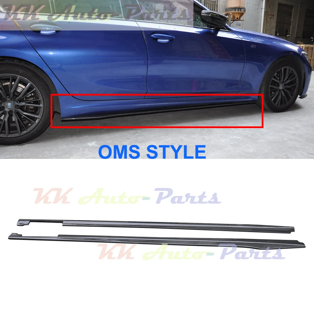 For BMW 3 Series G20 G21 M SPORT Real Carbon Fiber Side Skirts Extension Lip Apron Splitters Spoiler 2020-2022 Car Styling