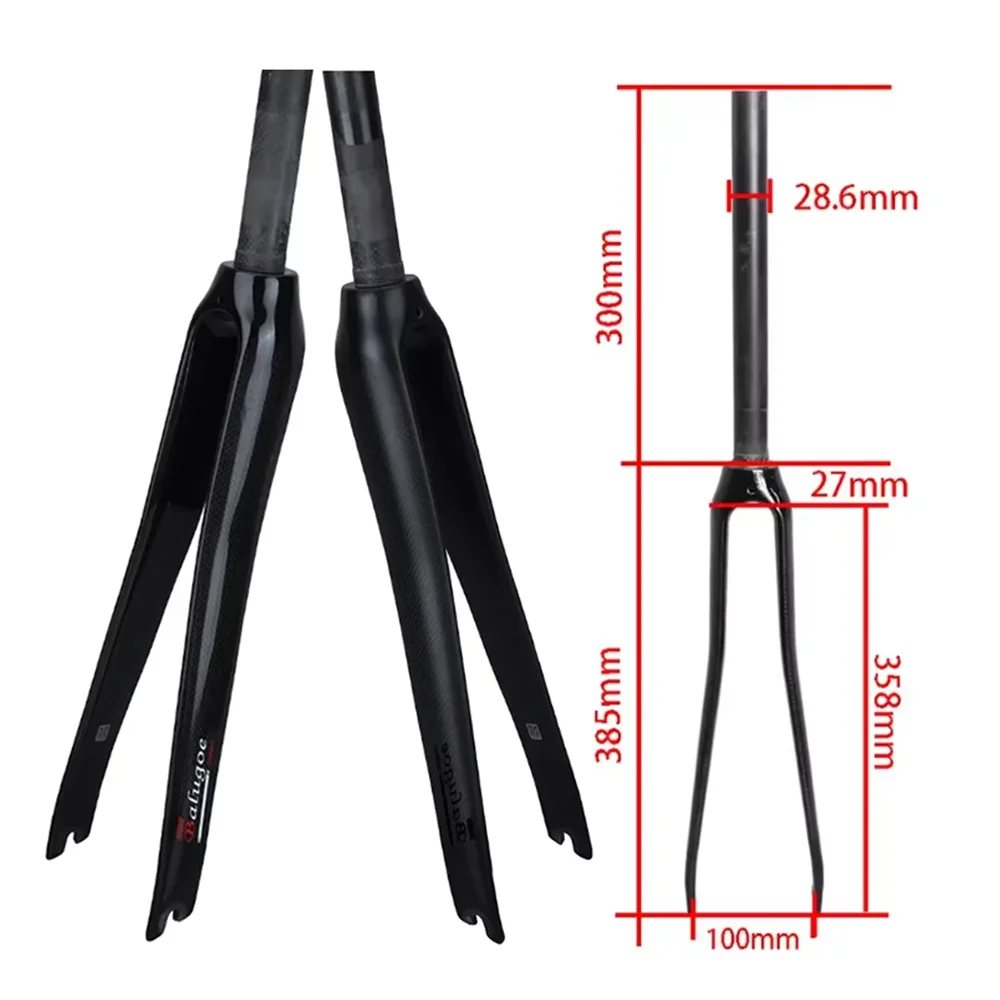 

BALUGOE Carbon Fiber Dead Fly Bicycle Front Fork Quick Release Of Hard Fork Straight Road City Bicycle Front Fork Matte/Glossy