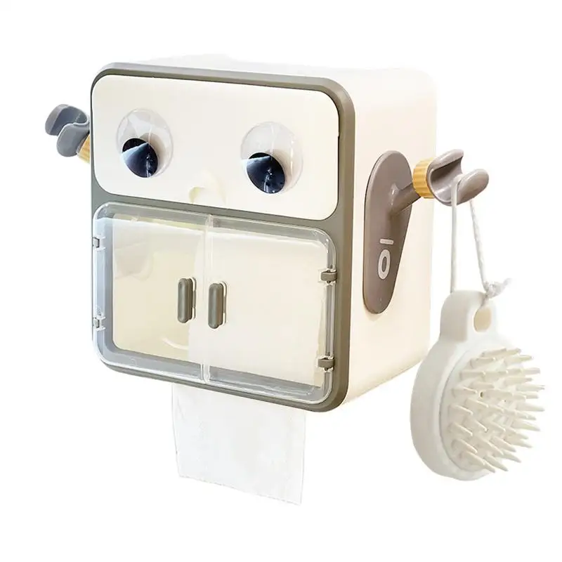 

Wall Mounted Tissue Box Holder Facial Paper Holder Modern Space Saving Dustproof Suction Cup Paper Dispenser For Toilet Hotel