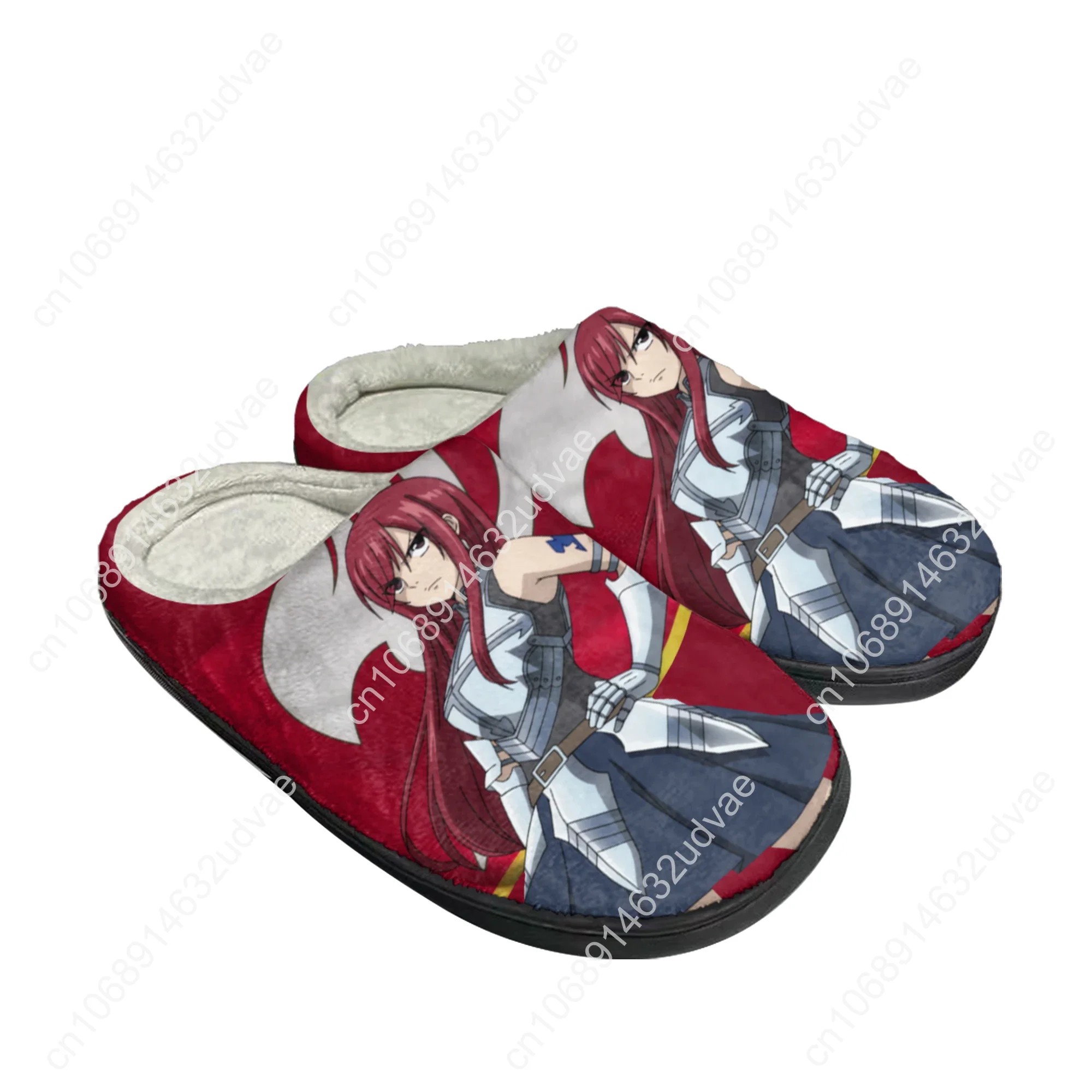 Anime F-Fairy T-Tail Erza Scarlet Home Cotton Custom Slippers Mens Womens Sandals Plush Casual Keep Warm Shoes Thermal Slipper