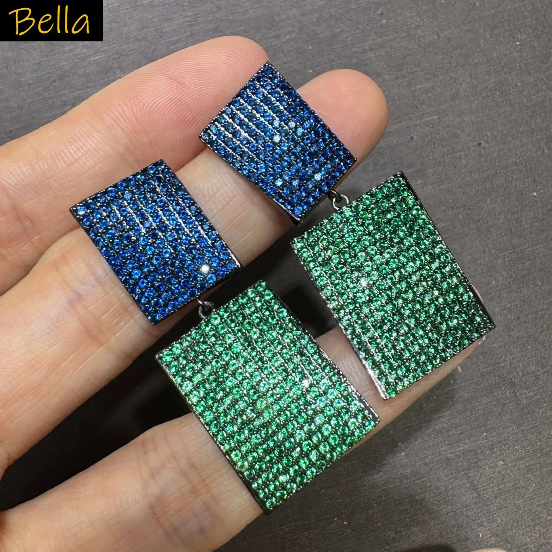 

bling bling earrings for women luxury jewelry dinner party wedding pendant earrings silver gold color pink green zirconia