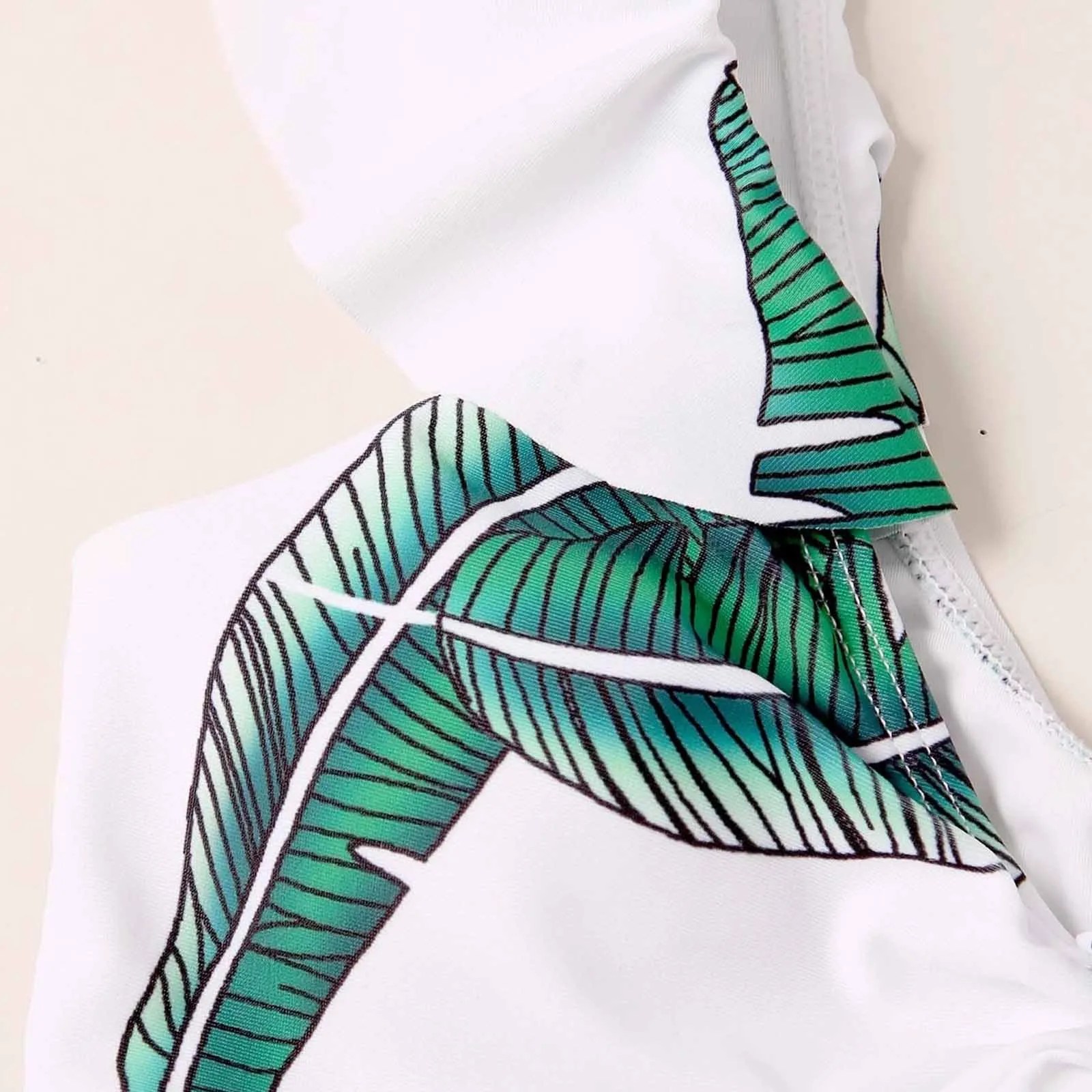 Girl Swimsuit Kids Palm Tree Teenage Girl Bikini Set Tank Top 2pc Children\'s Swimwear Girls Bathing Suit Купальник Для Подростка