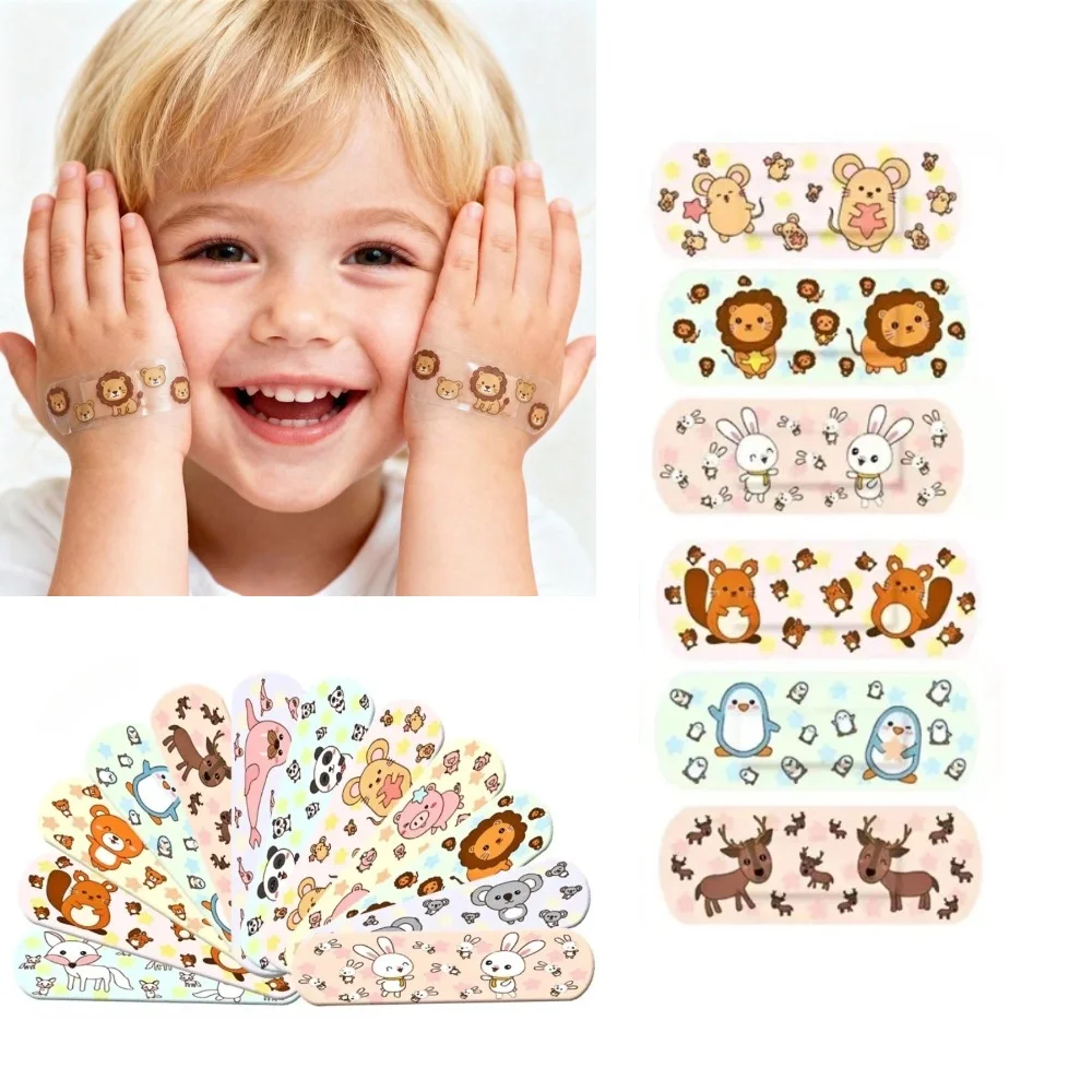 

120 шт./лот, милые водонепроницаемые пластыри с мультяшными животными, кровоостанавливающие, клейкие, для детей, для ран, детские аксессуары