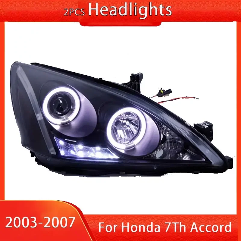 

Автомобильные фары для Honda Accord 7 2003-2007 светодиодные фары светодиодные DRL биксеноновые линзы фары дальнего ближнего света