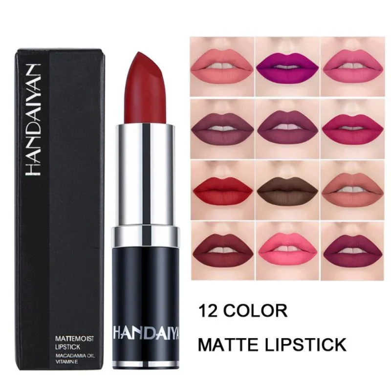 12 Colors Women's Lipstick Waterproof Pigment Long Lasting Lipstick Never Fade Lip Stick Makeup Lipsticks Make Up 화장품