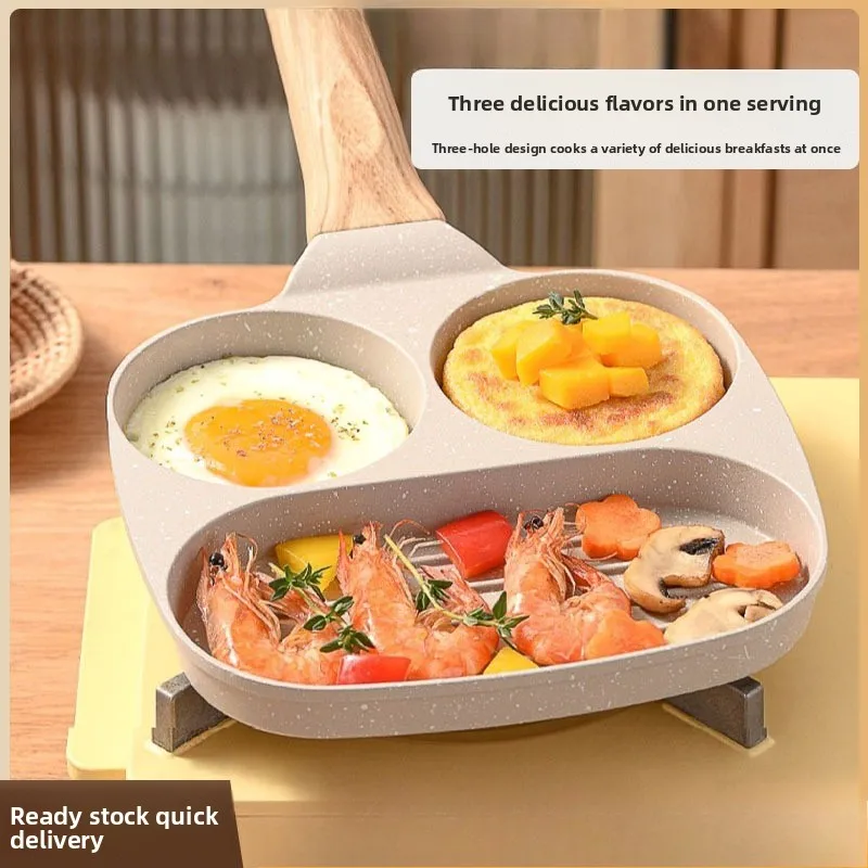 

Новая сковорода для яиц с 4 полостями — многофункциональная сковорода с антипригарным покрытием для гамбургеров/омелетов/стейков, необходимая для кухни