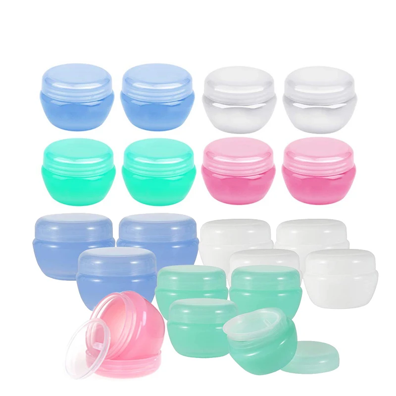 30Pcs 5g 10g 20g Cosmetics Jars Box Portable Empty Pots with Inner Lid for Face Cream Lip Balm Containe Travel Refillable Bottle