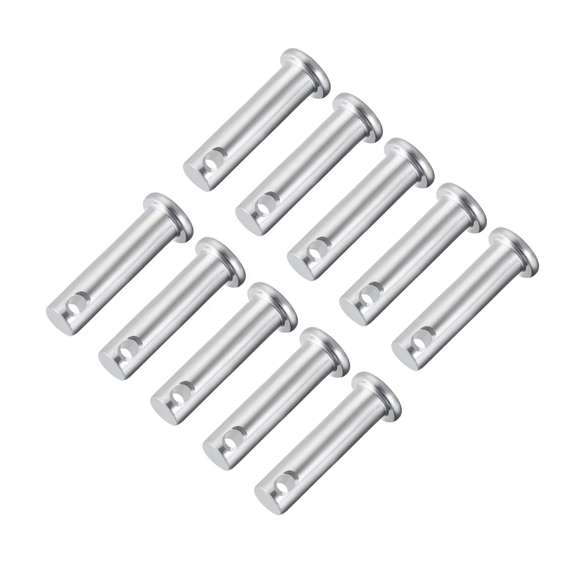 

10 Pcs Single Hole Clevis Pins Flat Head Zinc-Plating Steel Clevis Pins Dia 5mm 6mm 8mm 10mm Length 20-90mm