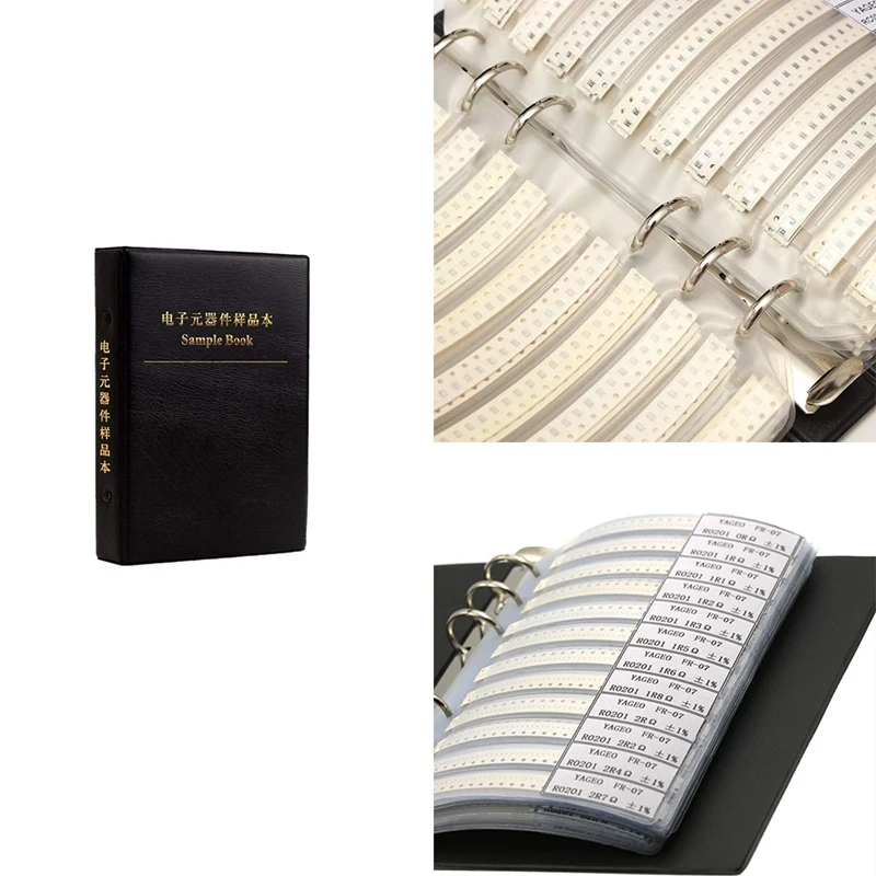 

Новинка 8500 шт. тетрадь образцов емкости, 170 значение всех серий SMD Ом конденсатор, 1% SMD Справочная Книга набор