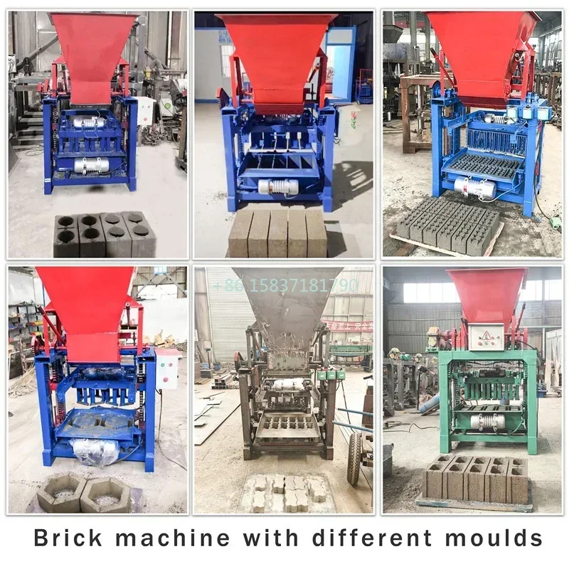 Semi Automatic Interlocking Manual Brick Making Tool Hollow Solid Fly Ash Cinder Concrete Cement Brick Block Making Machine