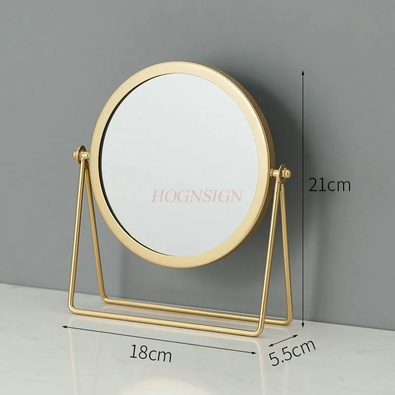 High Beauty Desktop Makeup Mirror High Definition Desktop Mirror Learn Iron Art Rotating Dressing Mirror
