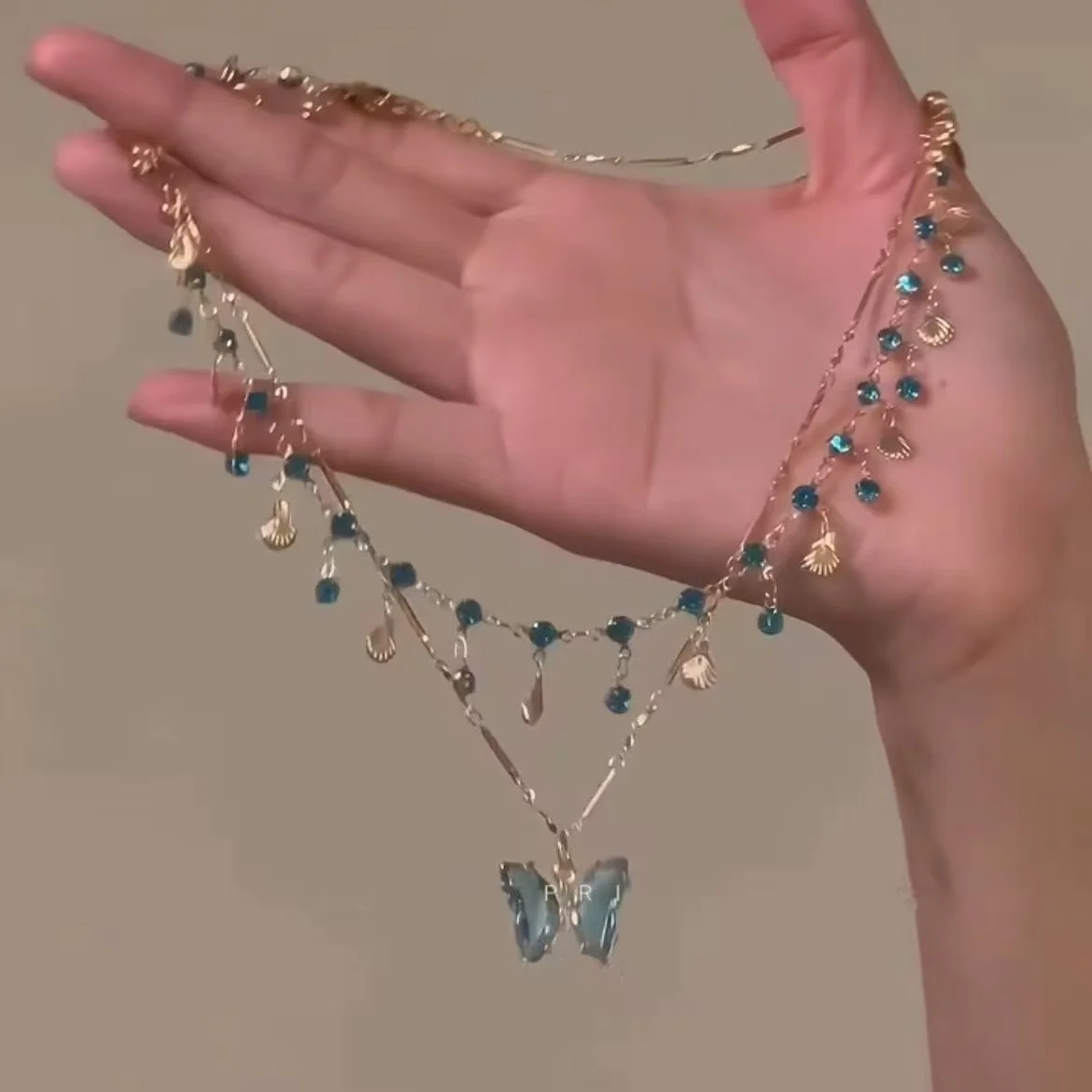 Meerlaags Koper Legering Kristal Ketting Vrouwen Hanfu Accessoires Sexy Gouden Sleutelbeen Ketting Verjaardag Cadeau Voor Vrouwen - afbeelding 1