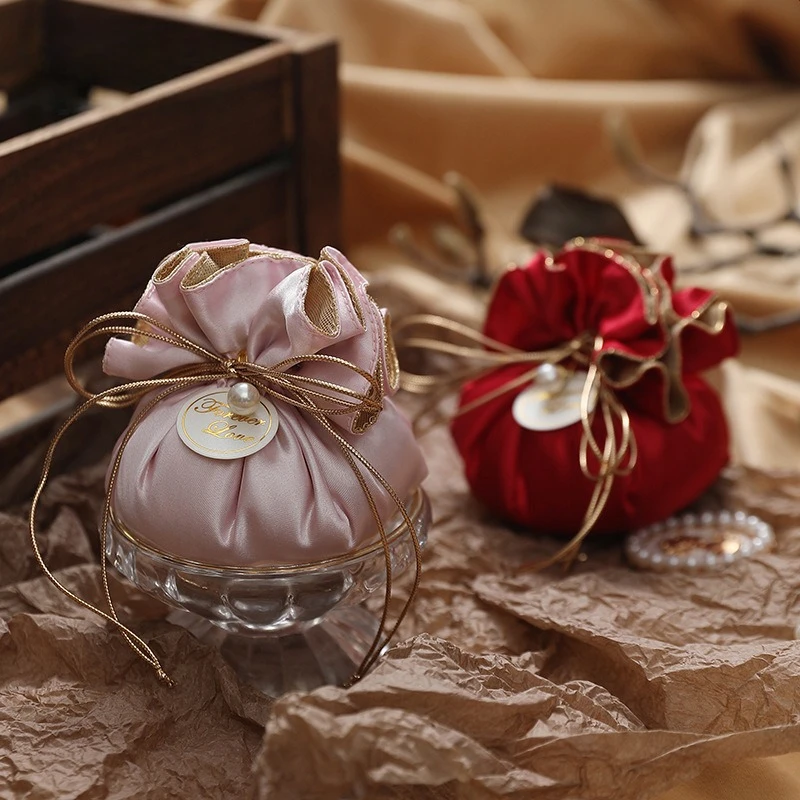 10/20/30 قطعة أكياس الهدايا الفاخرة عيد الميلاد حفلة عيد ميلاد أكياس الحلوى الشوكولاته كيس التعبئة والتغليف مع اللؤلؤ لوازم الزفاف #3