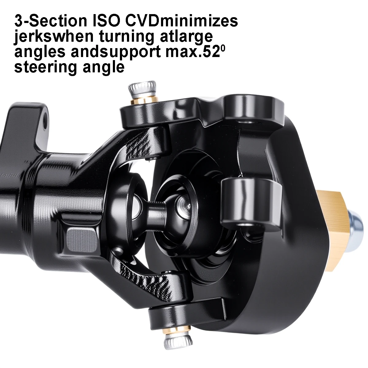 CNC-Machined Aluminum +4mm Extended Planet Axles with 3-Section ISO CVD & Brass Steering Knuckle for 1/24 Axial SCX24