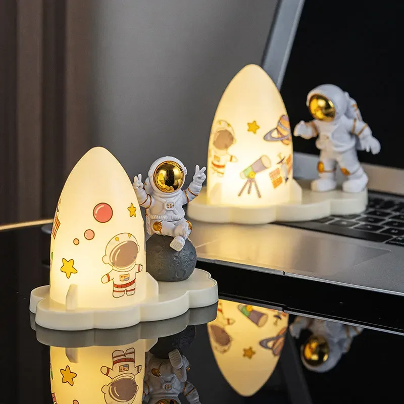 

DIY Rocket Decoration Bedroom Bedside Sleep Light Mini Lamp Astronaut Night Light Children Kids Gift