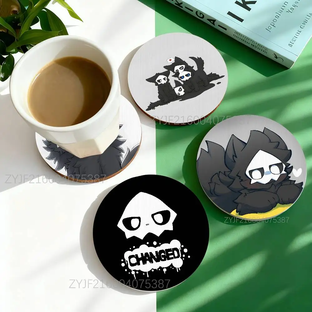 

C-Changed Puro Furry Round Wooden Coasters For Design Suitable for Drinks Tea,Coffee Home Perfect Gift Holidays