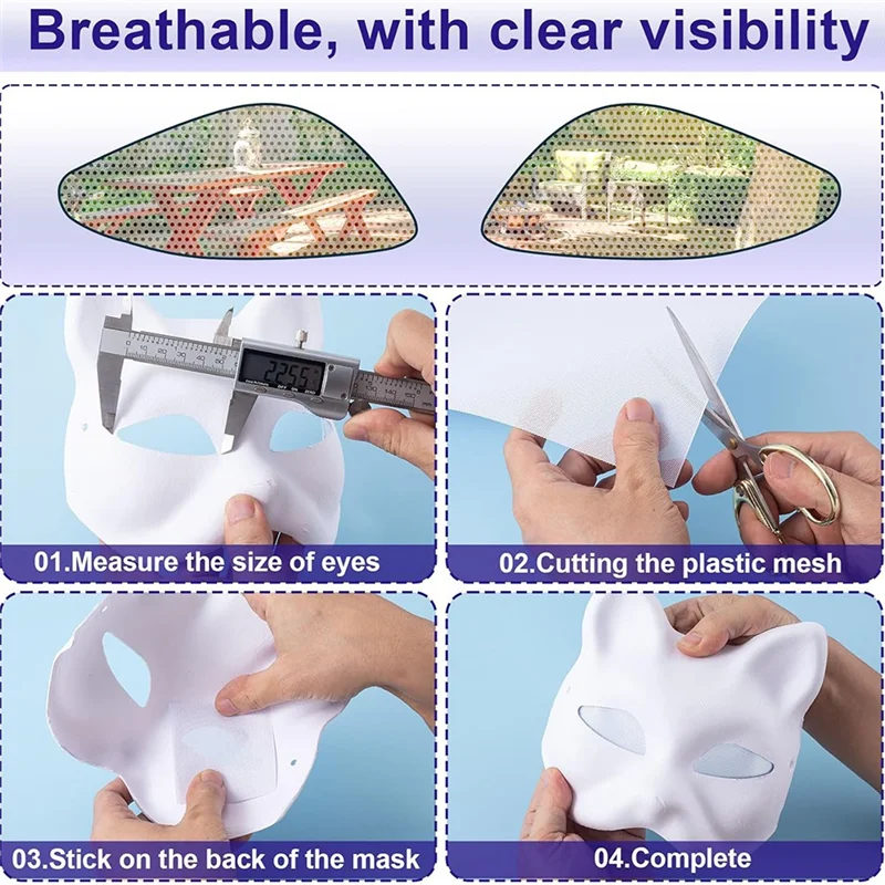 PORK-5 Sheets 0.5 Mmfursuit Eyes Mesh Waterproof Printable Eye Nets Forfurry Cosplay, Props, Fursuits Crafts Making G