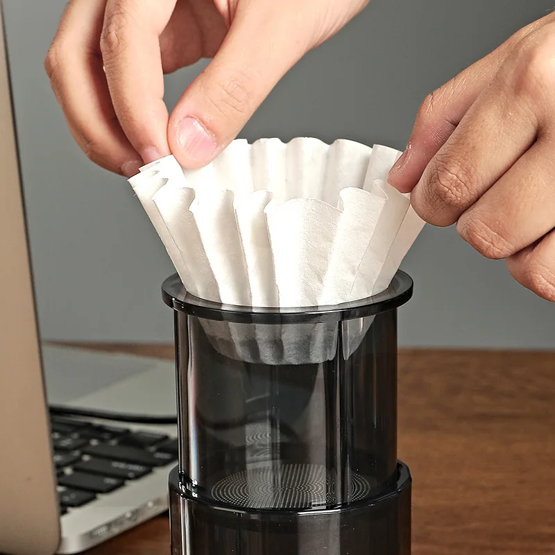 50 Pcs/box Coffee Filter Cake Type Hand Brew Origami Filter Cup Drip Filter Bleached Coffee Filter Coffee Hand Brew Accessories