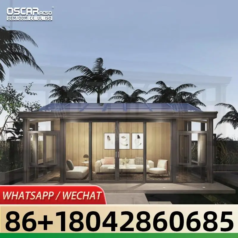 منزل زجاجي جاهز مخصص مع سهل التركيب وهيكل متين وغرفة زجاجية مبتكرة وأنيقة وغلاف زجاجي #1