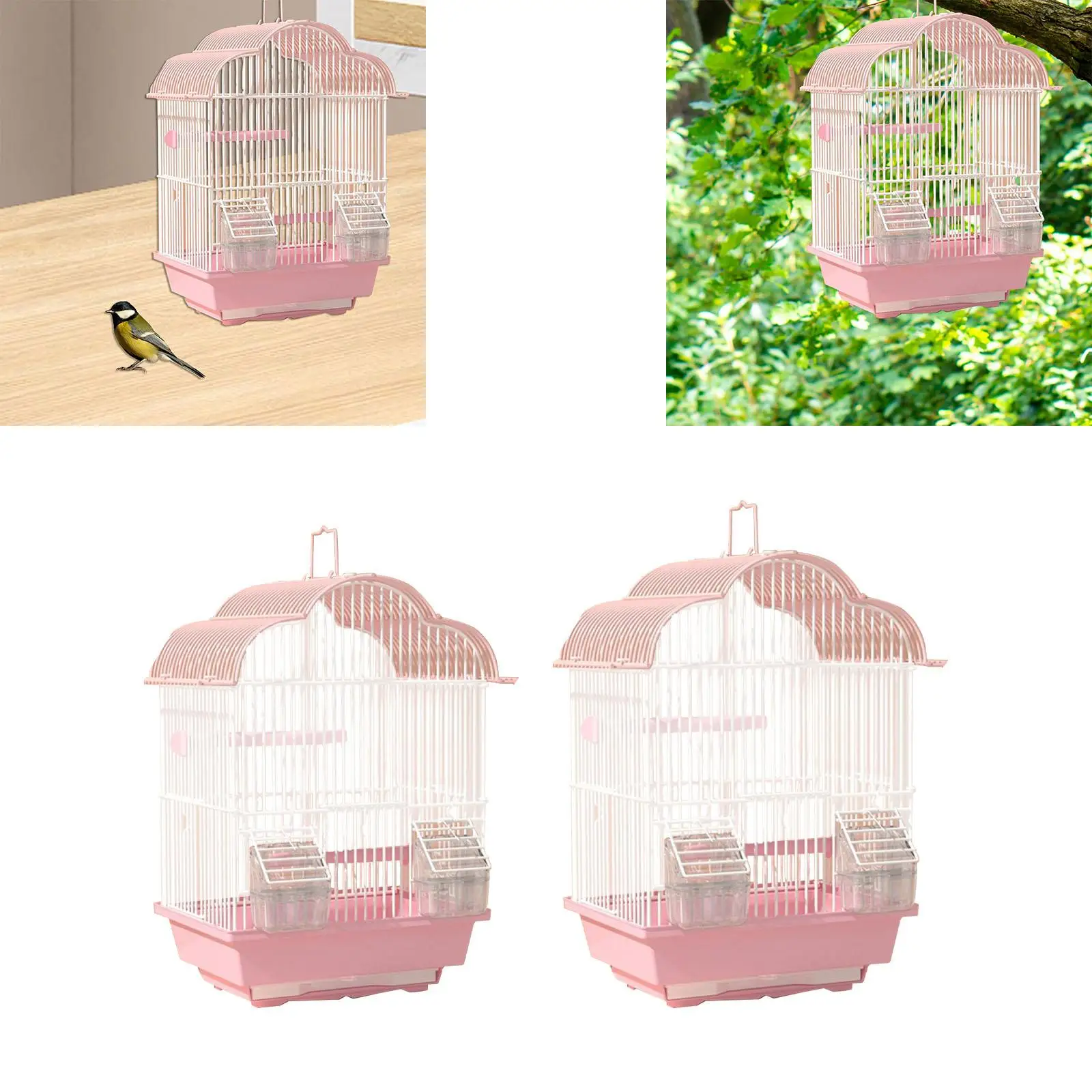 Parrot Birdcage House Hanging Easy to Install with Food Bowl Travel Bird Cage for Lovebirds Conures Macaw Parakeets Cockatoos