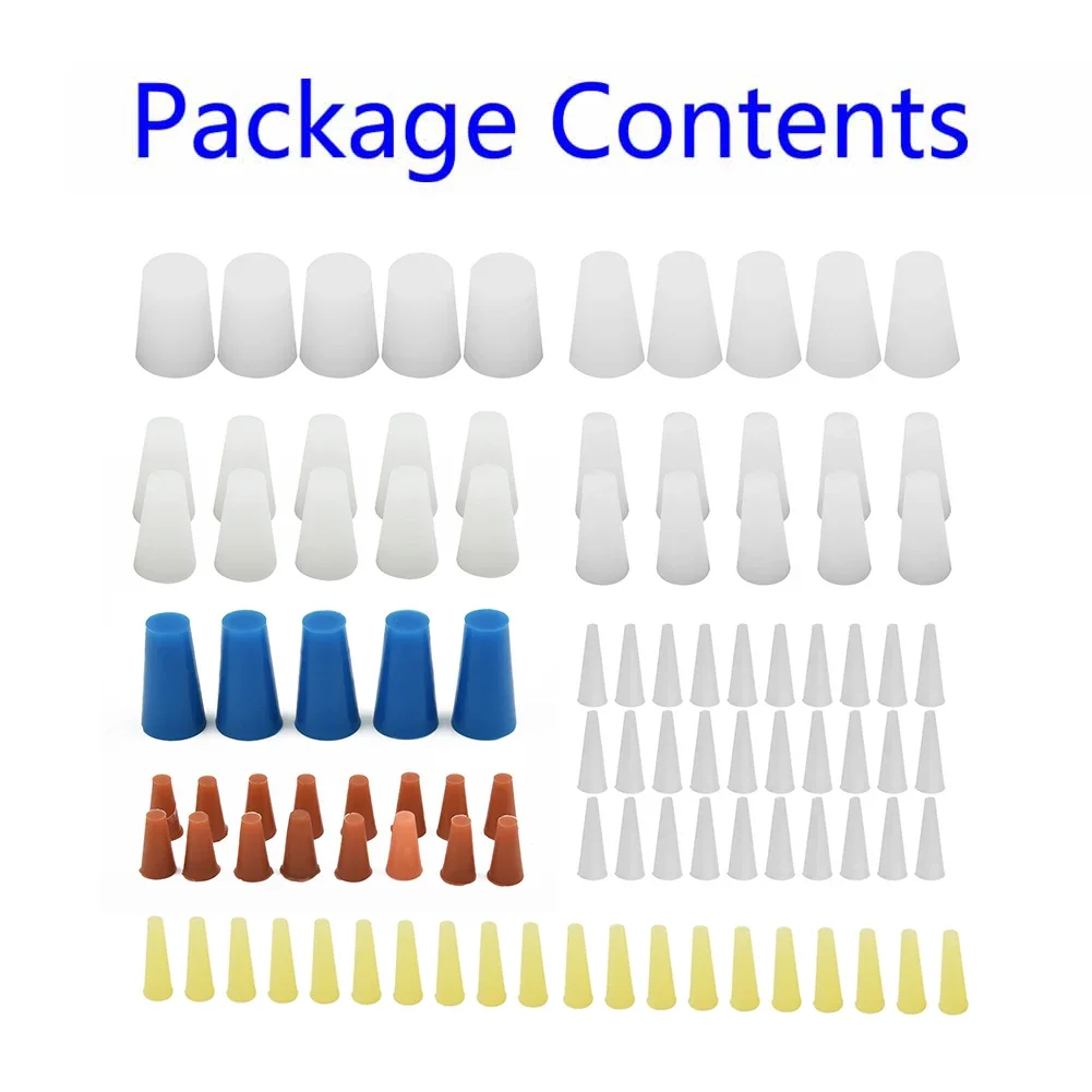 100Pcs High Temperature Masking Plugs Powder Coating Silicone Cone Plugs Assortment Kit Conical Rubber Stopper