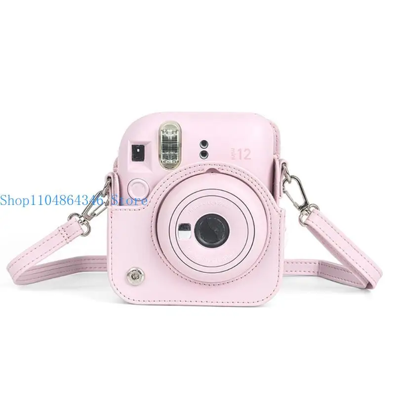 

652F Protective Case for Instax Mini 12 Instant Film Camera Premium Vegan Leather Bag Cover with Removable Strap