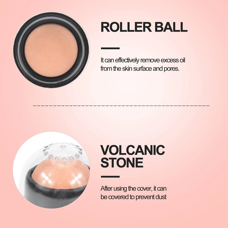 Vulkanische Rololie Controle Rolling Steen Matte Make-Up Gezicht Huidverzorging Tool Gezichtsreiniging Olie Absorptie Roller Op Bal