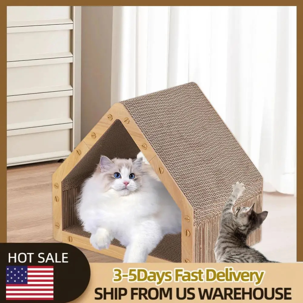 

Cat Scratcher House Cardboard Cat Scratcher Cat Scratching Post for Indoor Cats & Kittens