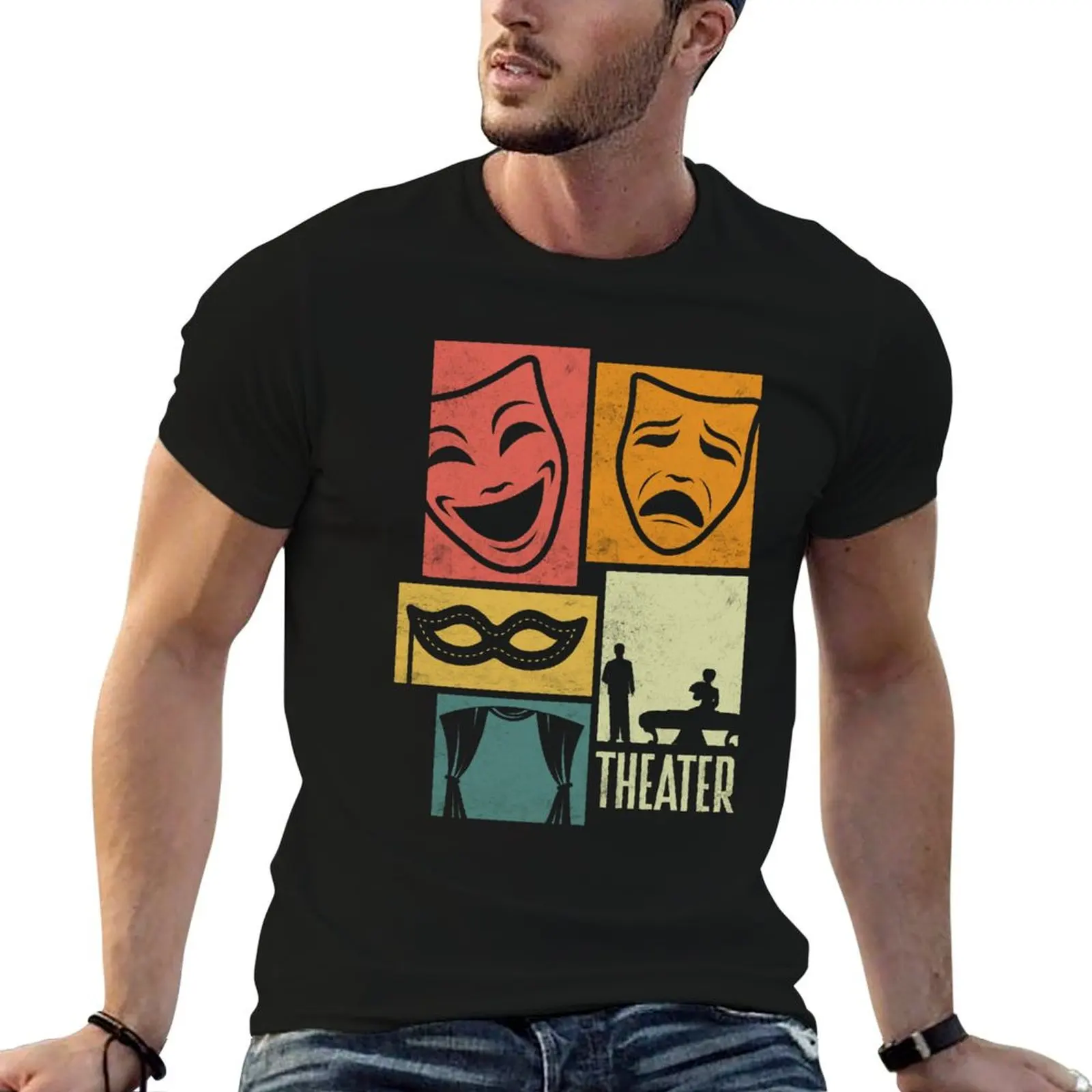 Theater Thespian Theatrical Thespianism Silhouettes T-Shirt aesthetic clothes anime t shirts men workout shirt