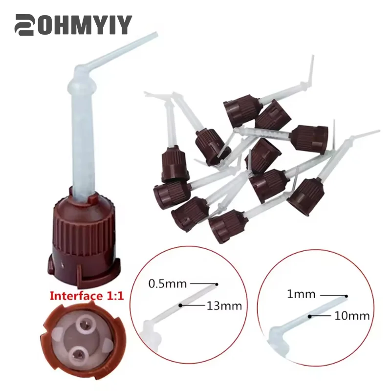 

50Pcs Dental Solidification Mixing Tips Impression Materials Lab Denture Laboratory Disposable Silicone Rubber Tube