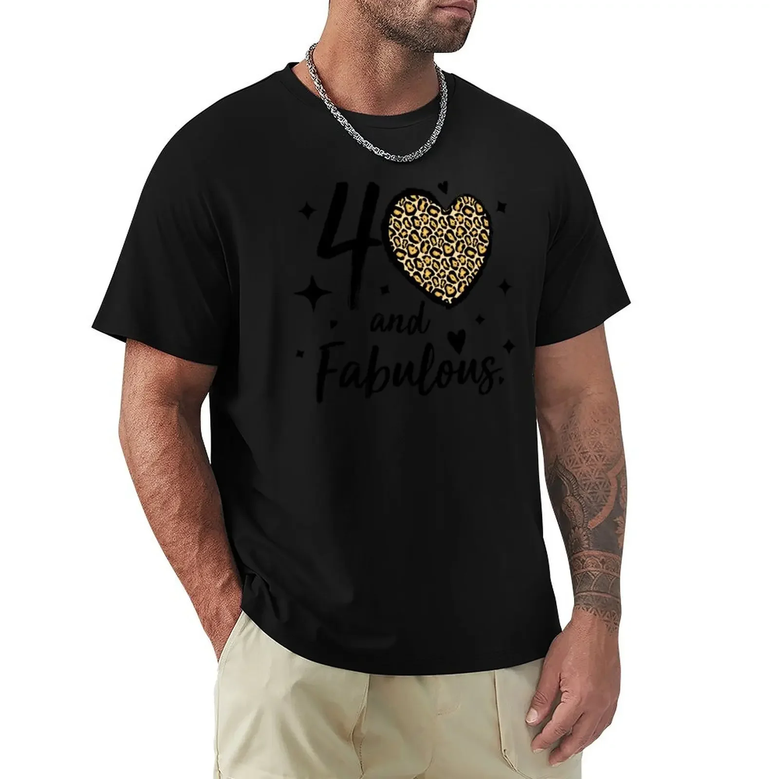 

40 and fabulous T-Shirt tops plain clothing for men